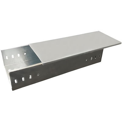 Wall Mount Solid Bottom Type Cable Tray Silver Suitable For Various Environments